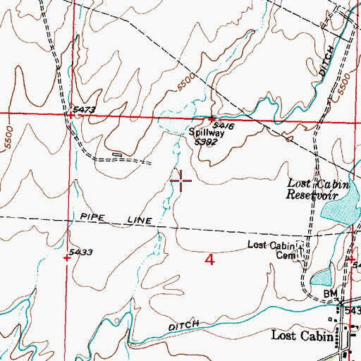 Topographic Map of Waterworks Number 3 Reservoir, WY
