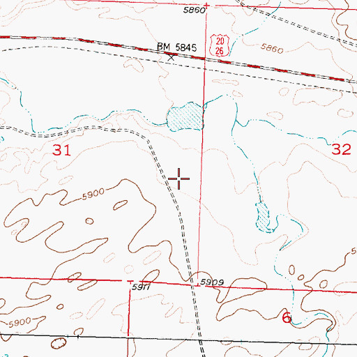 Topographic Map of Jack Dam, WY