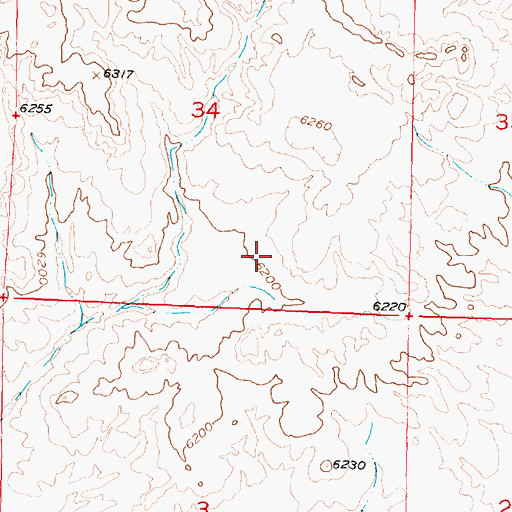 Topographic Map of Charlotte Dam, WY