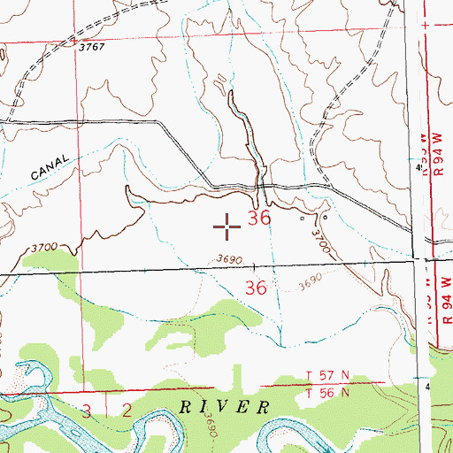Topographic Map of Horseshoe Dam, WY