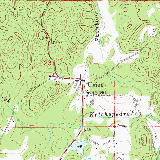 Topographic Map of Union, AL
