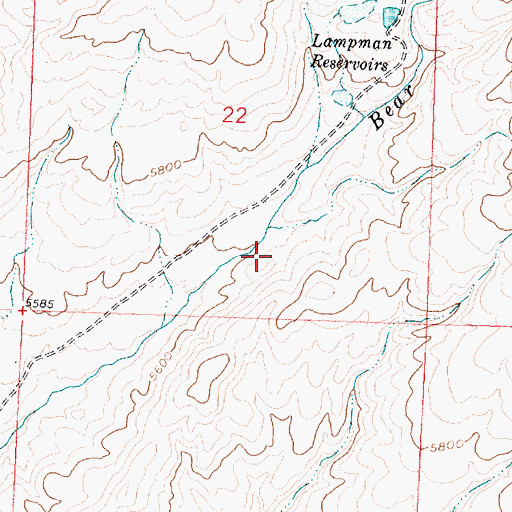 Topographic Map of Flockhart Dam, WY