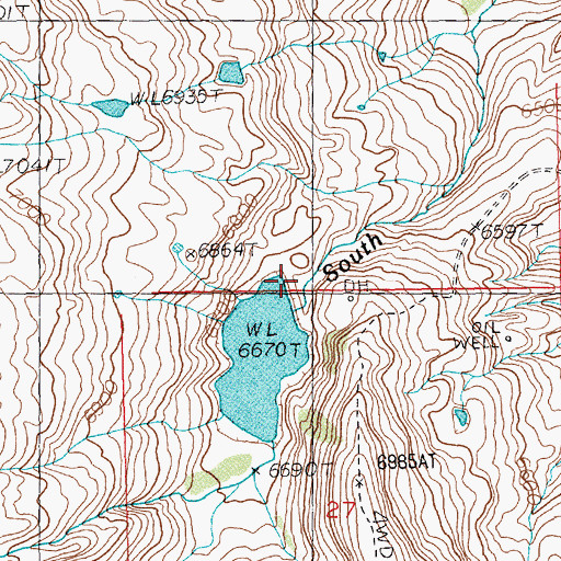 Topographic Map of Coe Dam, WY