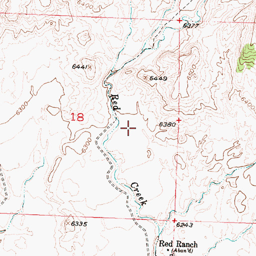 Topographic Map of Red Ranch Reservoir, WY