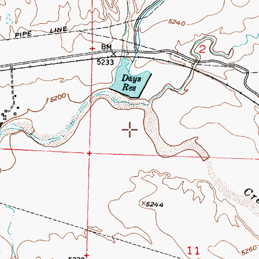 Topographic Map of Battle Axe Dam, WY