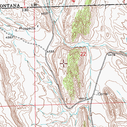 Topographic Map of Teeples Reservoir, WY