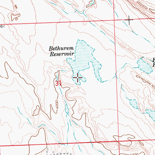 Topographic Map of Bethurem Dam, WY