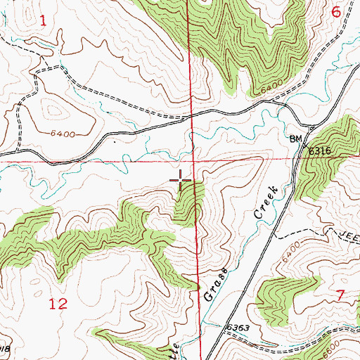 Topographic Map of Grass Creek Dam, WY