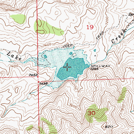 Topographic Map of Lake Creek Reservoir, WY