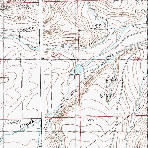 Topographic Map of Alkali Creek Dam, WY