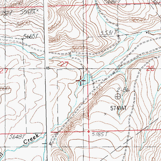 Topographic Map of Alkali Creek Reservoir, WY
