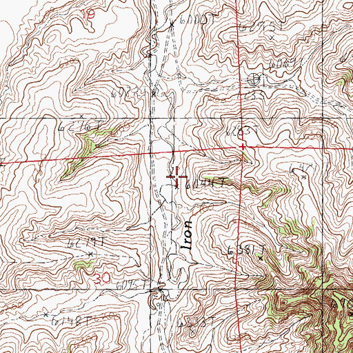 Topographic Map of Iron Creek Dam, WY