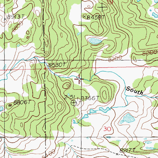 Topographic Map of Nina Reservoir, WY