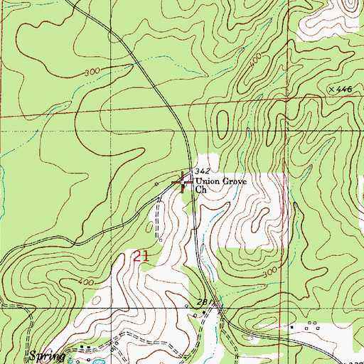 Topographic Map of Union Grove Baptist Church, AL