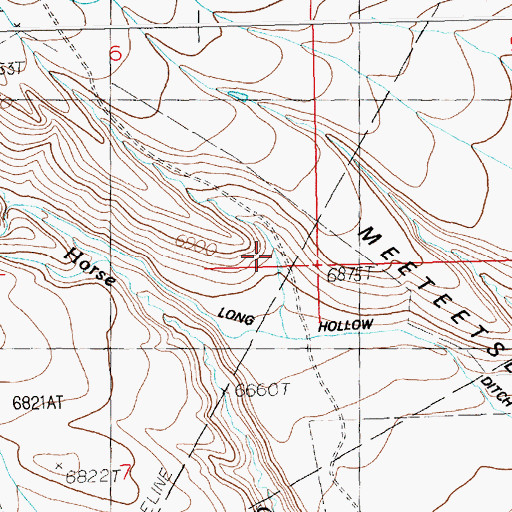 Topographic Map of Horse Creek Number 1 Dam, WY