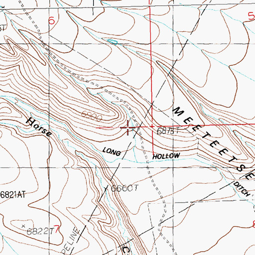 Topographic Map of Horse Creek Number 1 Reservoir, WY