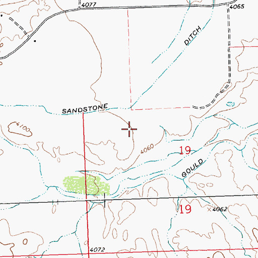 Topographic Map of Gould Dam, WY