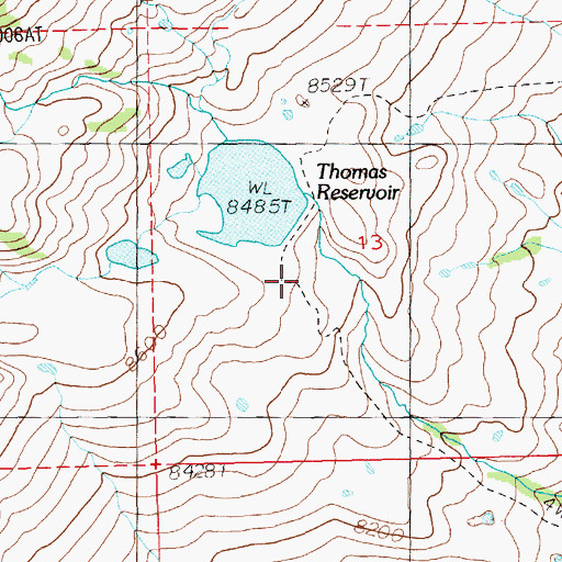 Topographic Map of Phelps Enlargement Thomas Dam, WY