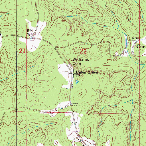 Topographic Map of Union Grove Church, AL