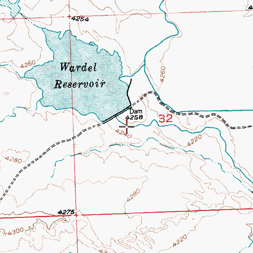 Topographic Map of First Enlargement Fairview Extension Reservoir, WY