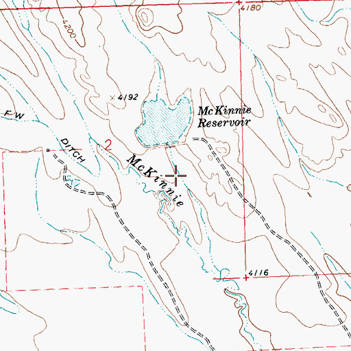 Topographic Map of Lake McKinney, WY