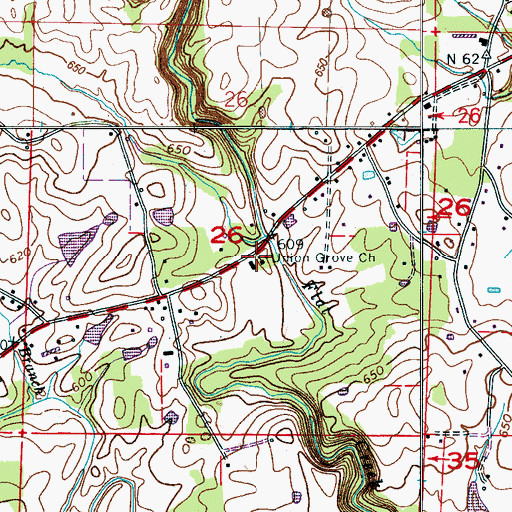 Topographic Map of Union Grove Church, AL