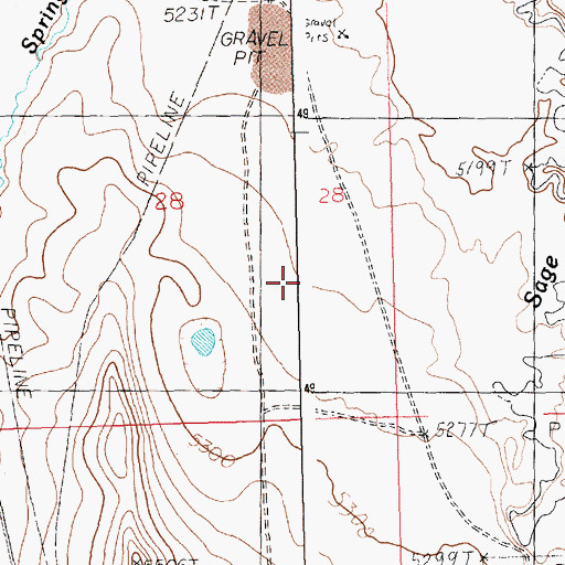 Topographic Map of Cedar Ridge Dam, WY
