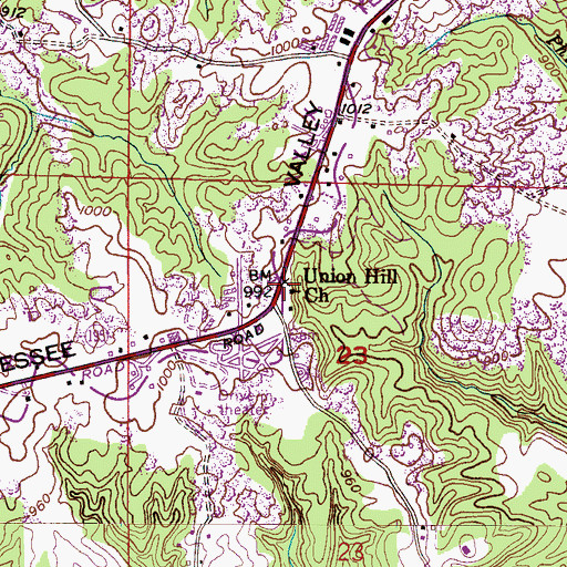 Topographic Map of Union Hill Church, AL
