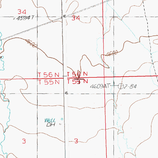 Topographic Map of Paint Creek Dam, WY