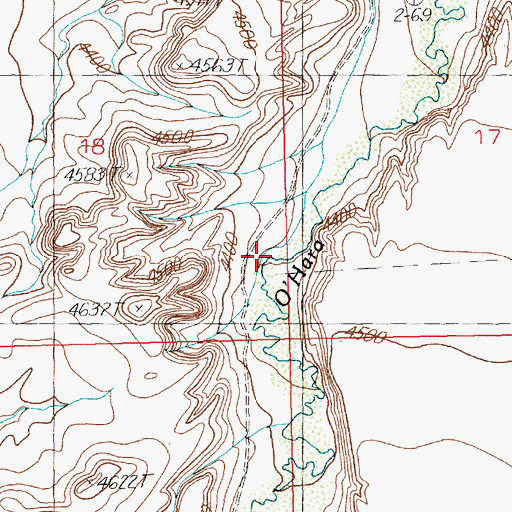 Topographic Map of Hopkins Dam, WY
