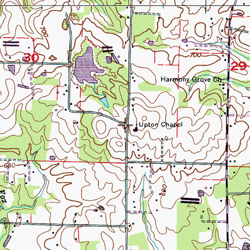 Topographic Map of Upton Chapel, AL