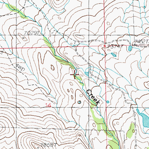 Topographic Map of Belknap Creek Number 5 Dam, WY