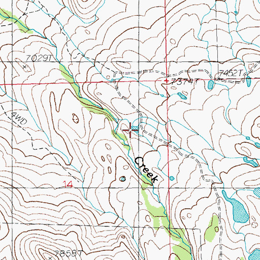 Topographic Map of Belknap Creek Number 5 Reservoir, WY