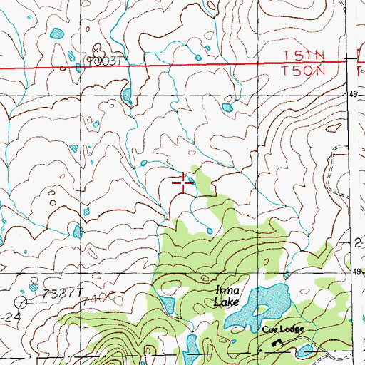 Topographic Map of Swan Creek Number 2 Reservoir, WY