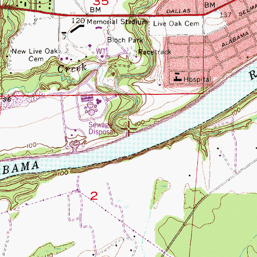 Topographic Map of Valley Creek, AL