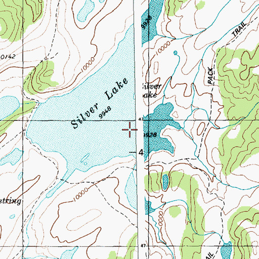 Topographic Map of Silver Lake, WY
