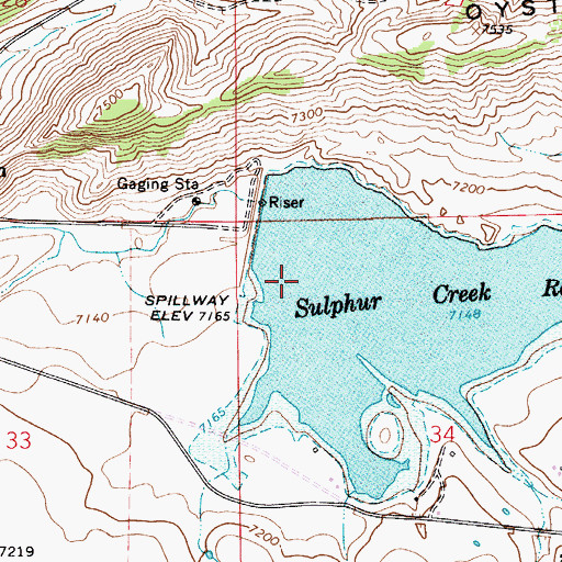 Topographic Map of Sulphur Creek Dam, WY