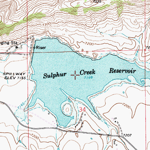 Topographic Map of Sulphur Creek Reservoir, WY