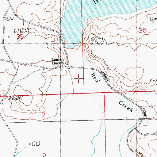 Topographic Map of Hay Reservoir, WY