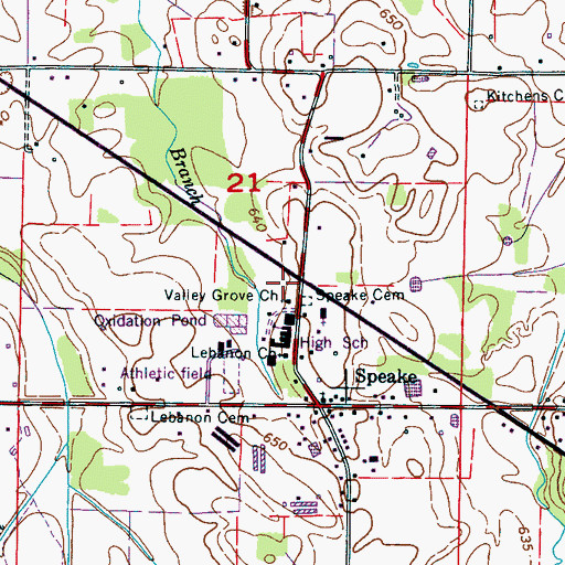 Topographic Map of Valley Grove Church, AL