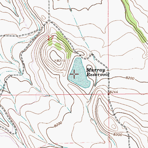 Topographic Map of Tipperary Reservoir, WY