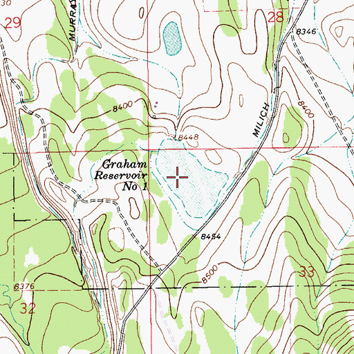 Topographic Map of Graham Reservoir Number 1, WY