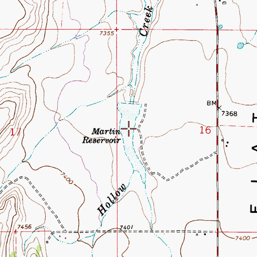 Topographic Map of Martin Dam, WY