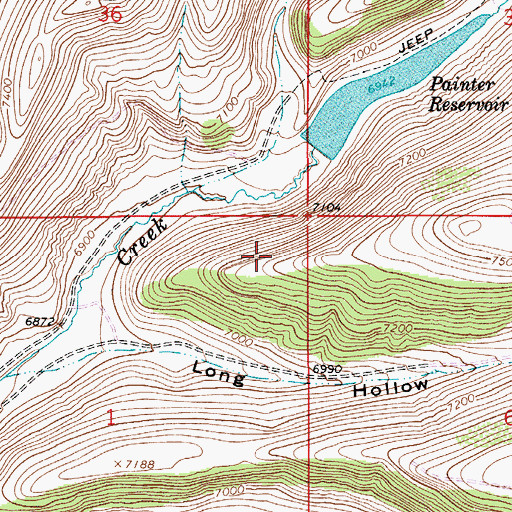 Topographic Map of Painter Dam, WY
