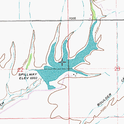 Topographic Map of Ward Ball Reservoir, WY