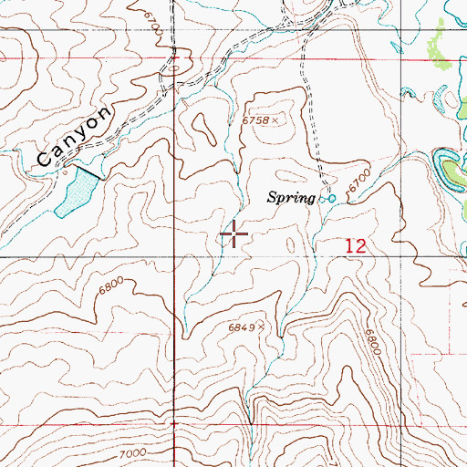 Topographic Map of Chesney Dam, WY