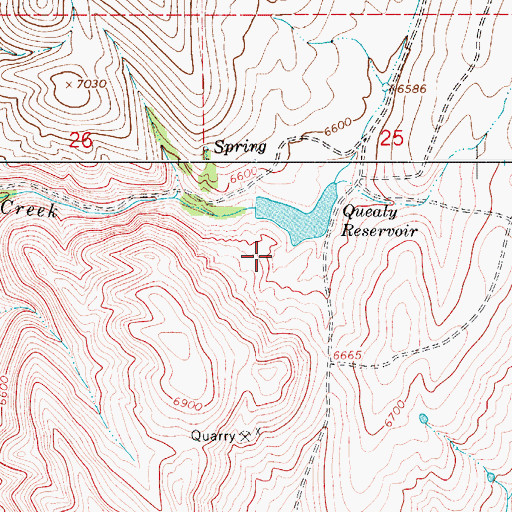 Topographic Map of Q P Reservoir, WY