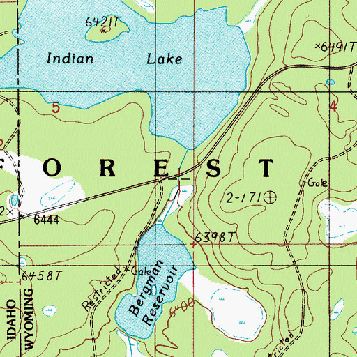 Topographic Map of Indian Lake Dam, WY