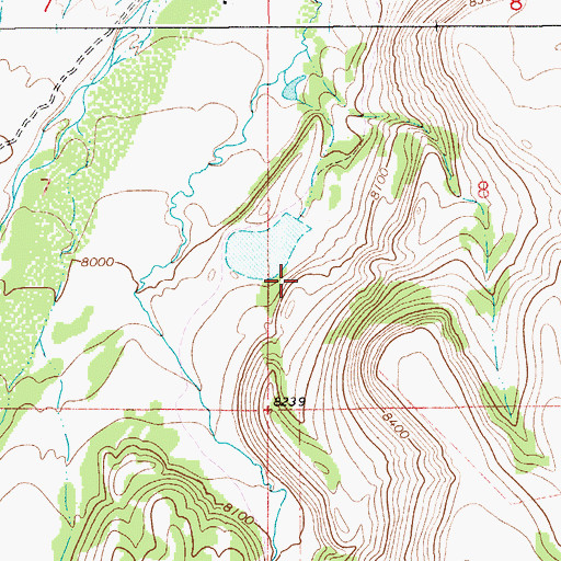 Topographic Map of Beaver Lake Dam, WY