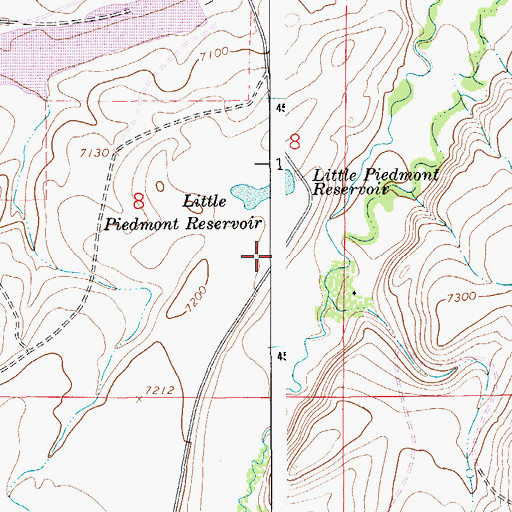 Topographic Map of Little Peidmont Dam, WY